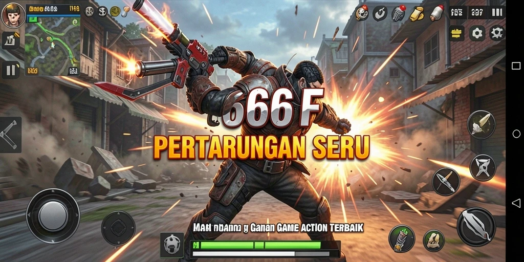 Tampilan seru dari gameplay 666F yang penuh aksi.