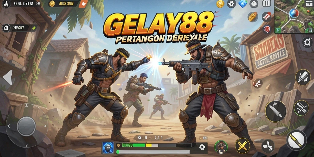 Tangkapan layar gelay88 menunjukkan pertarungan seru dalam mode battle royale.