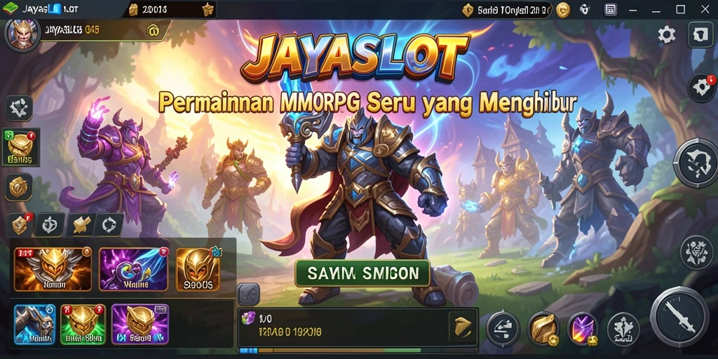 Screenshot gameplay JAYASLOT yang menunjukkan pertarungan seru dalam dunia MMORPG.