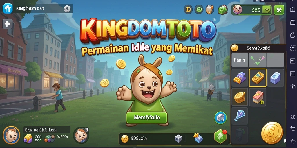 Tampilan gameplay <strong>KINGDOMTOTO</strong> yang menarik dengan aksi Idle yang menghibur.