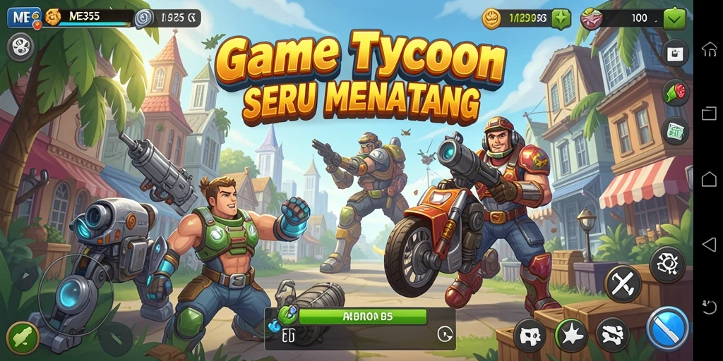 Tangkapan layar utama ME355 menunjukkan gameplay Tycoon yang dinamis.