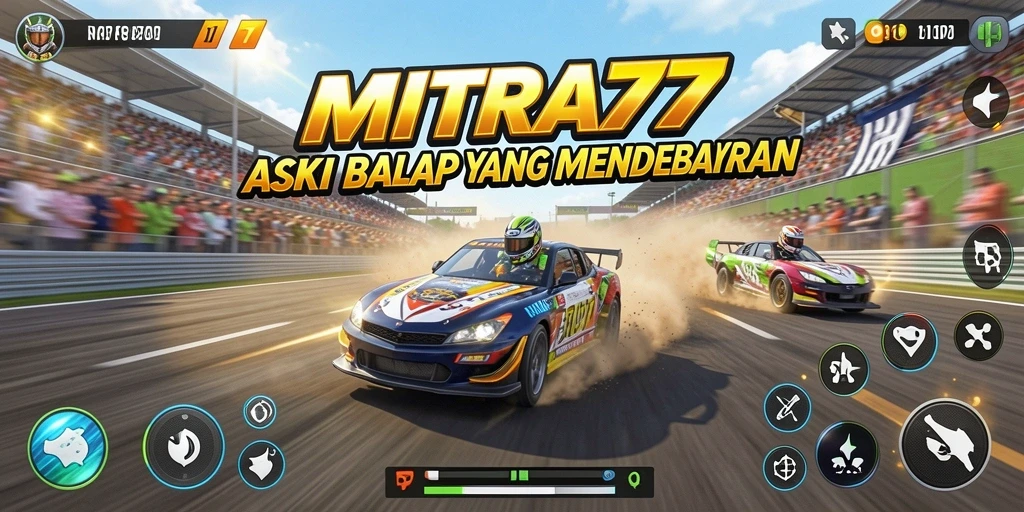 Gameplay balap yang intens dan penuh adrenalin di MITRA77.