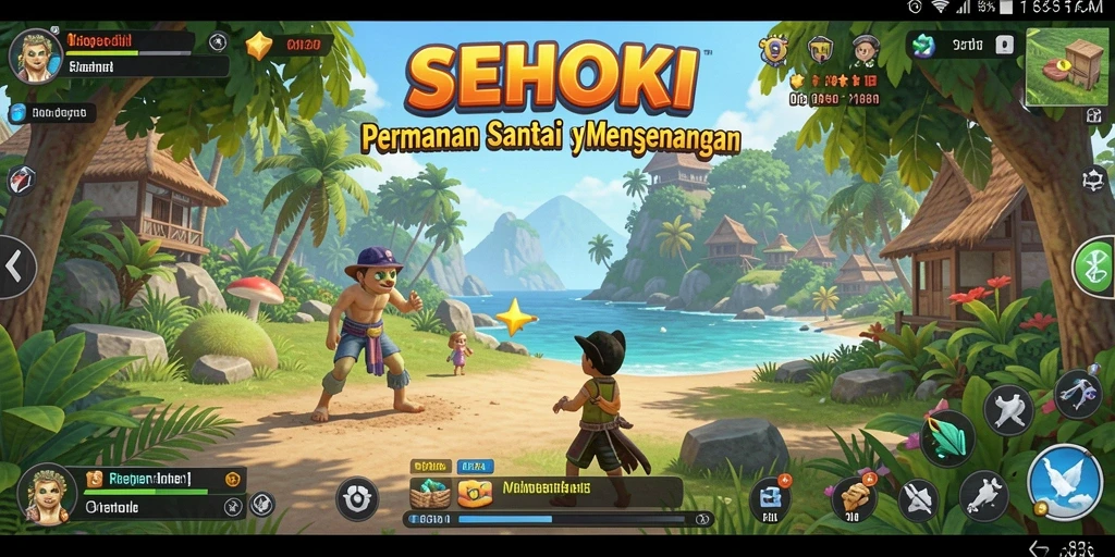 Tampilan gameplay SEHOKI yang penuh warna dan menarik.
