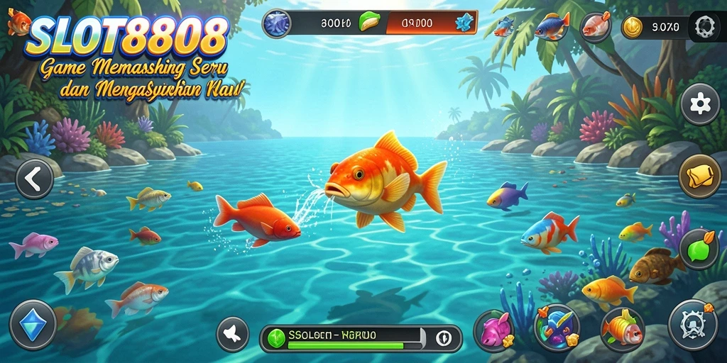 Tampilan gameplay memancing yang menarik dan seru.